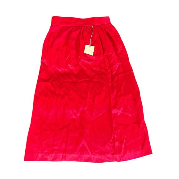 Vintage 80s Midi Skirt 24" Waist Glam Feminine Hot Pink Barbiecore Career Party - Picture 2 of 4